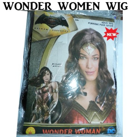 🆕Wonder Womans Deluxe Adult Wig  Batman v Superman Dawn of Justice NWT! - Picture 2 of 15